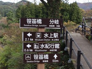 笹笛橋分岐 案内板